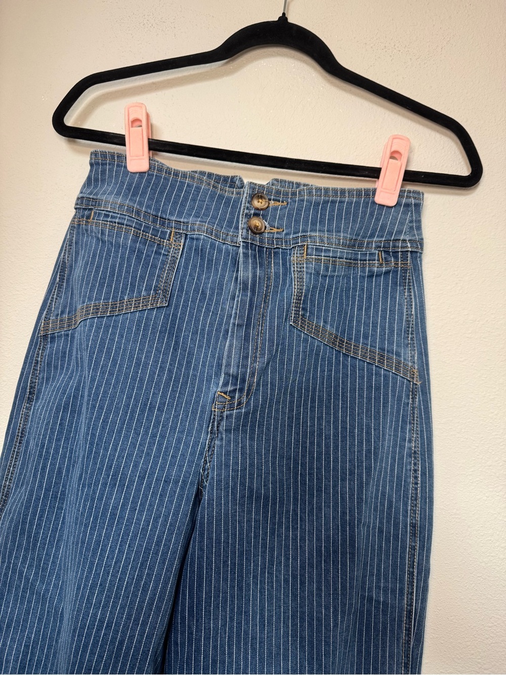 House of Harlow 1960 High-Waisted Wide-Leg "Wabash" Stripe Jeans - Picture 2 of 6